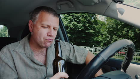 The-Driver-Drinks-Alcohol-At-The-Wheel-Dangerous-Illegal-Behavior-Concept