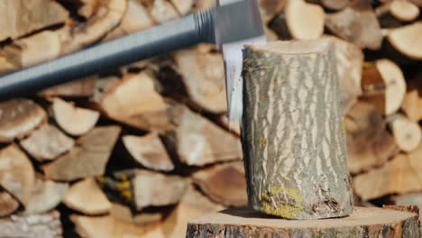 Ax-Splits-A-Log-Harvesting-Firewood-Slow-Motion-Video