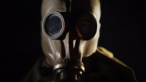 The-Gleams-Of-The-Fire-Are-Reflected-In-The-Eye-And-Gas-Mask-Of-The-Man