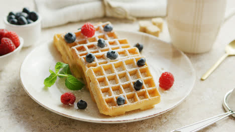 Waffles-and-berries-on-plate