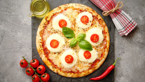 Homemade-pizza-with-tomatoes--mozzarella