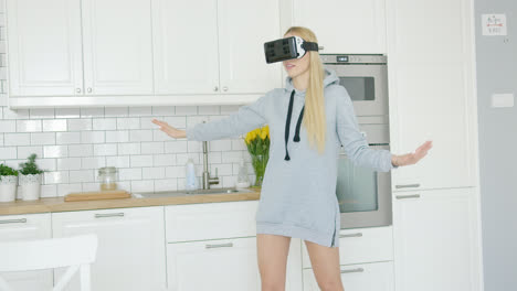 Woman-wearing-VR-headset