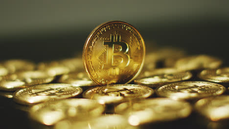 Golden-shimmering-bitcoins