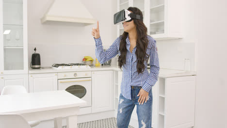 Female-in-VR-glasses-at-home
